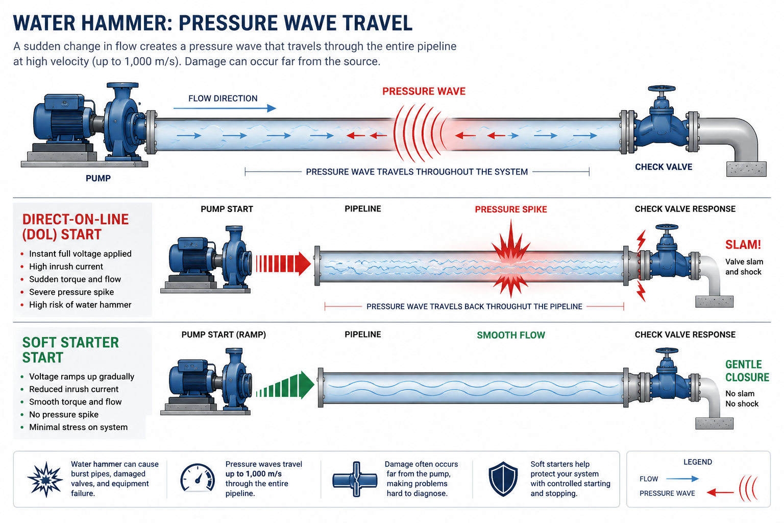 Water hammer effect